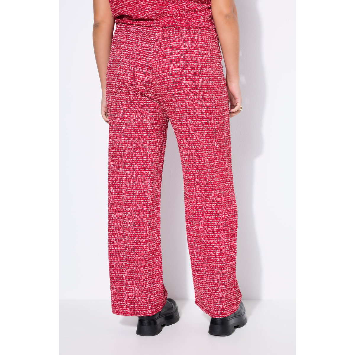 Pantalon large à taille élastique rouge pomme, STUDIO UNTOLD