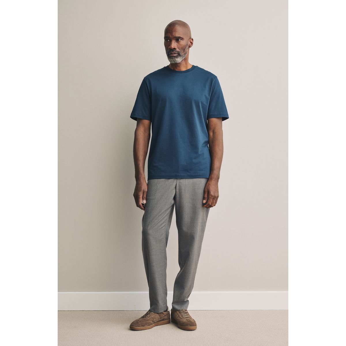 T-shirt ras du cou lot de 3 blanc/marine/pierre, NEXT