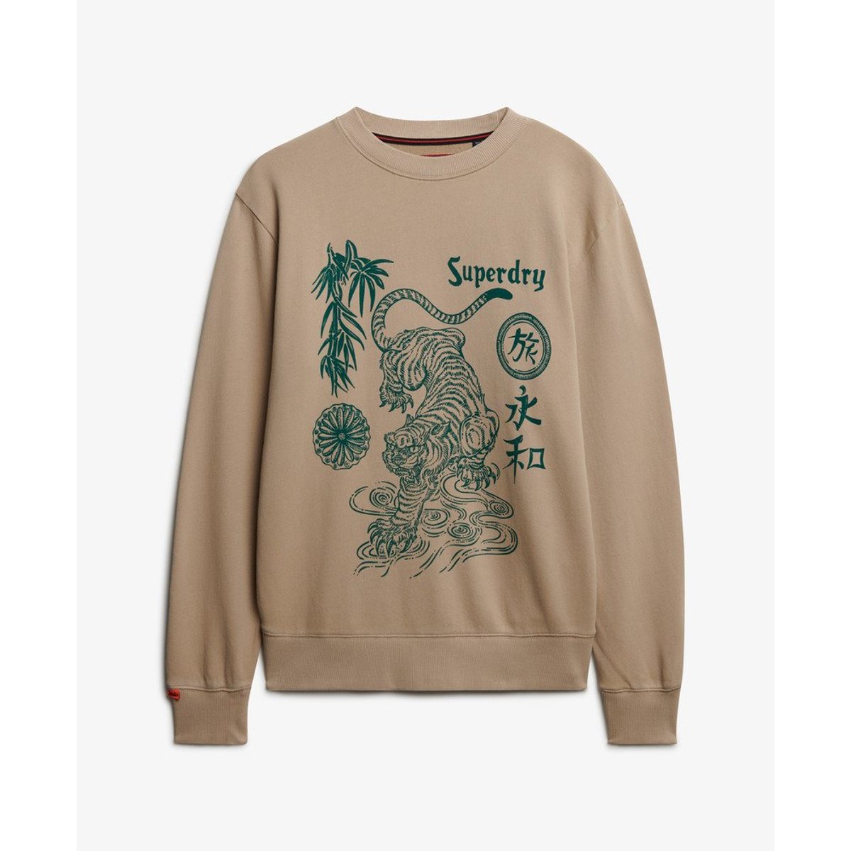 Sweat-shirt ample Tokyo Narrative marron taupe délavé, SUPERDRY