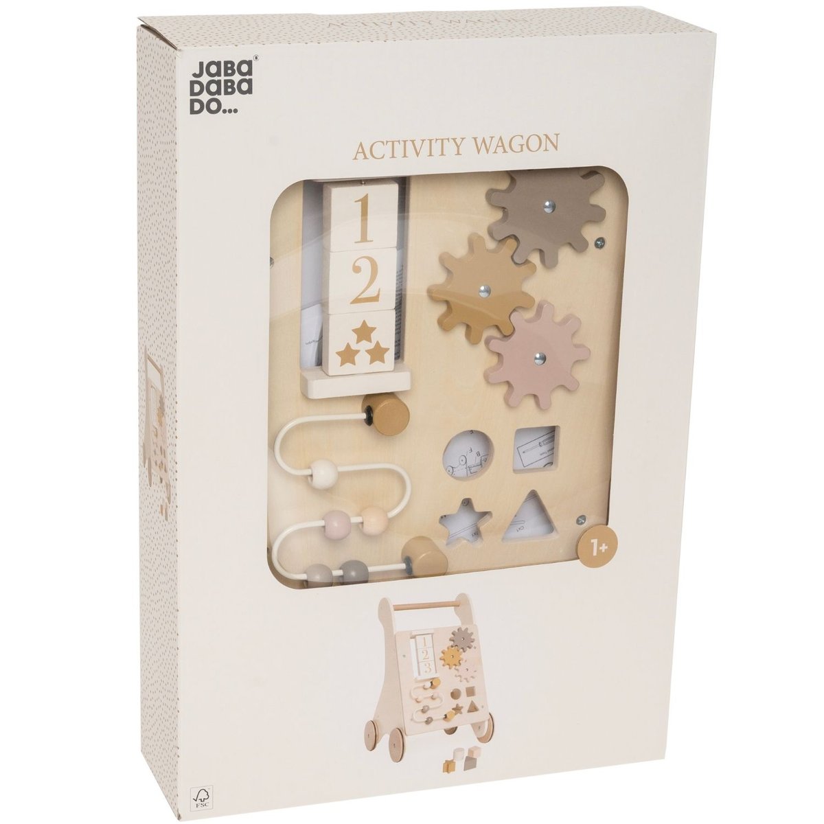 Chariot d'activité beige, rose, gris, JABADABADO