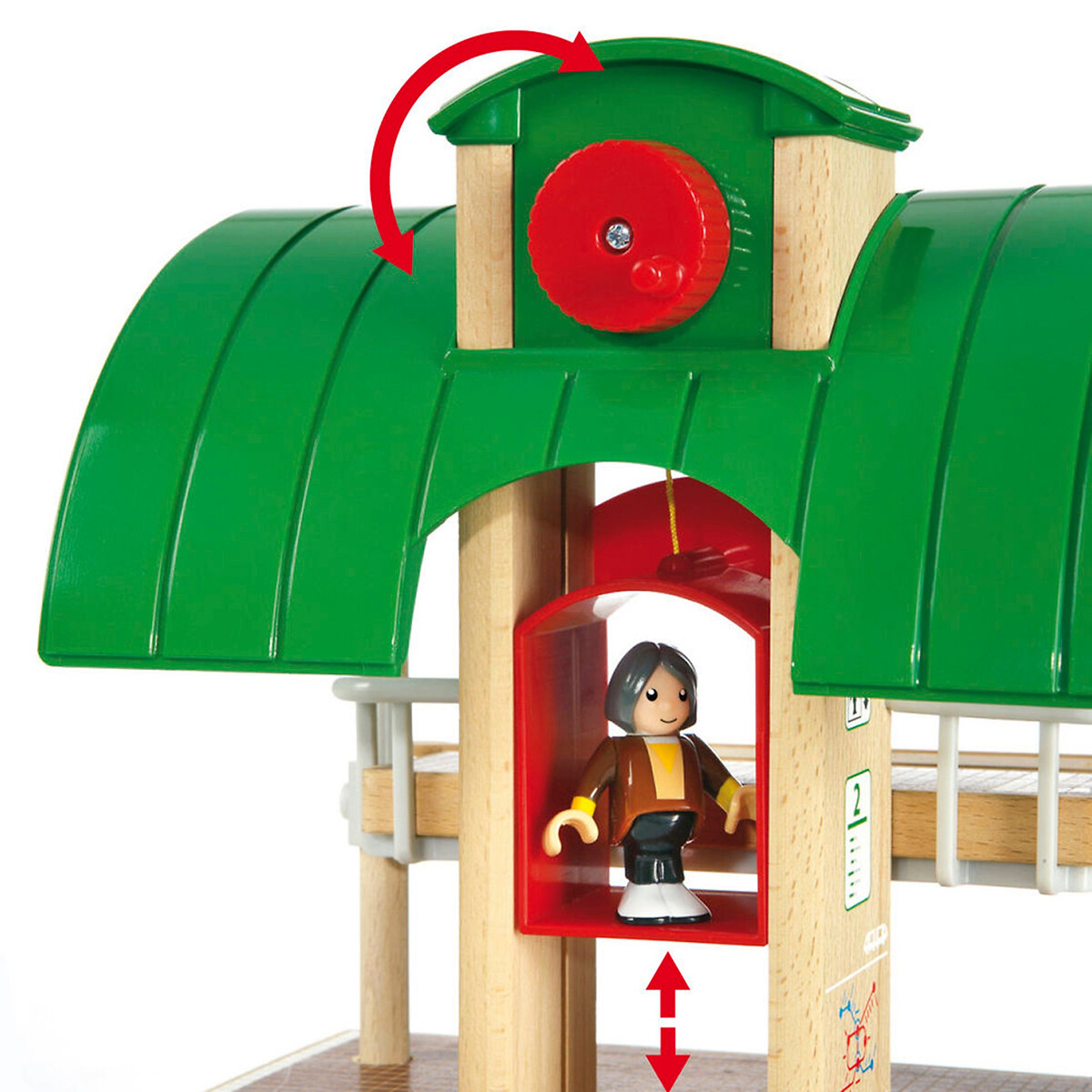 Circuit plateforme voyageurs multicolore, BRIO
