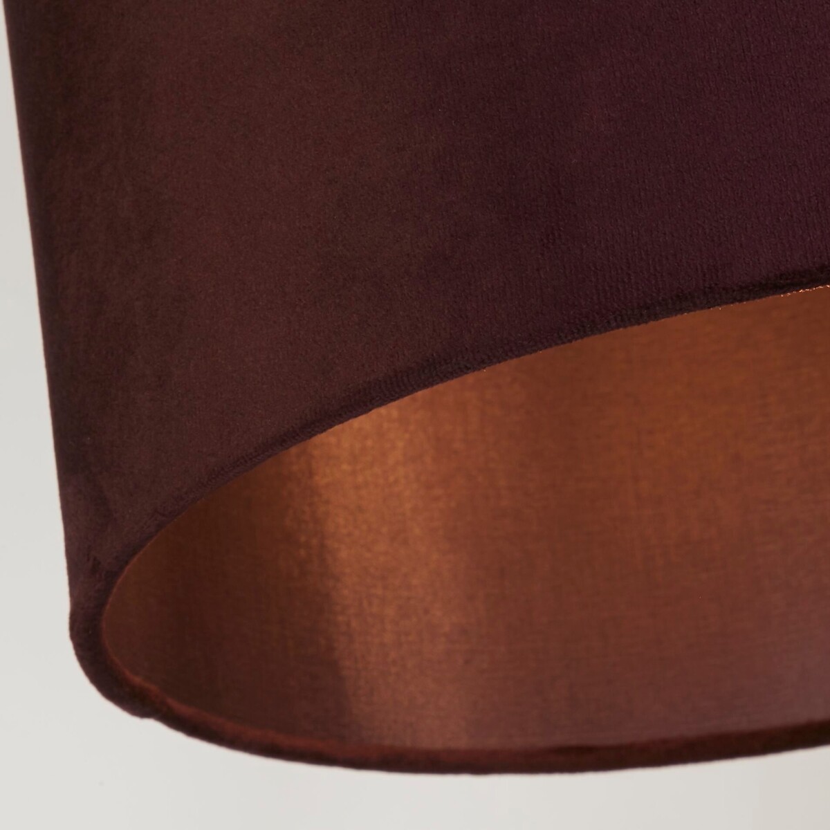30cm Laval Velvet Drum Shade with Silk Liner in Plum plum, SO'HOME