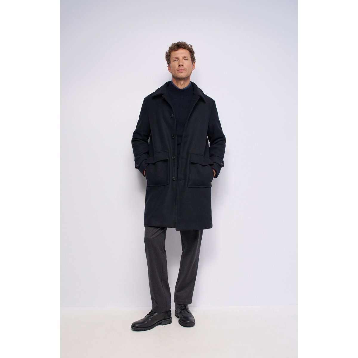 MANTEAU EN DRAP AVEC CAPUCHE bleu foncé, SALSA JEANS