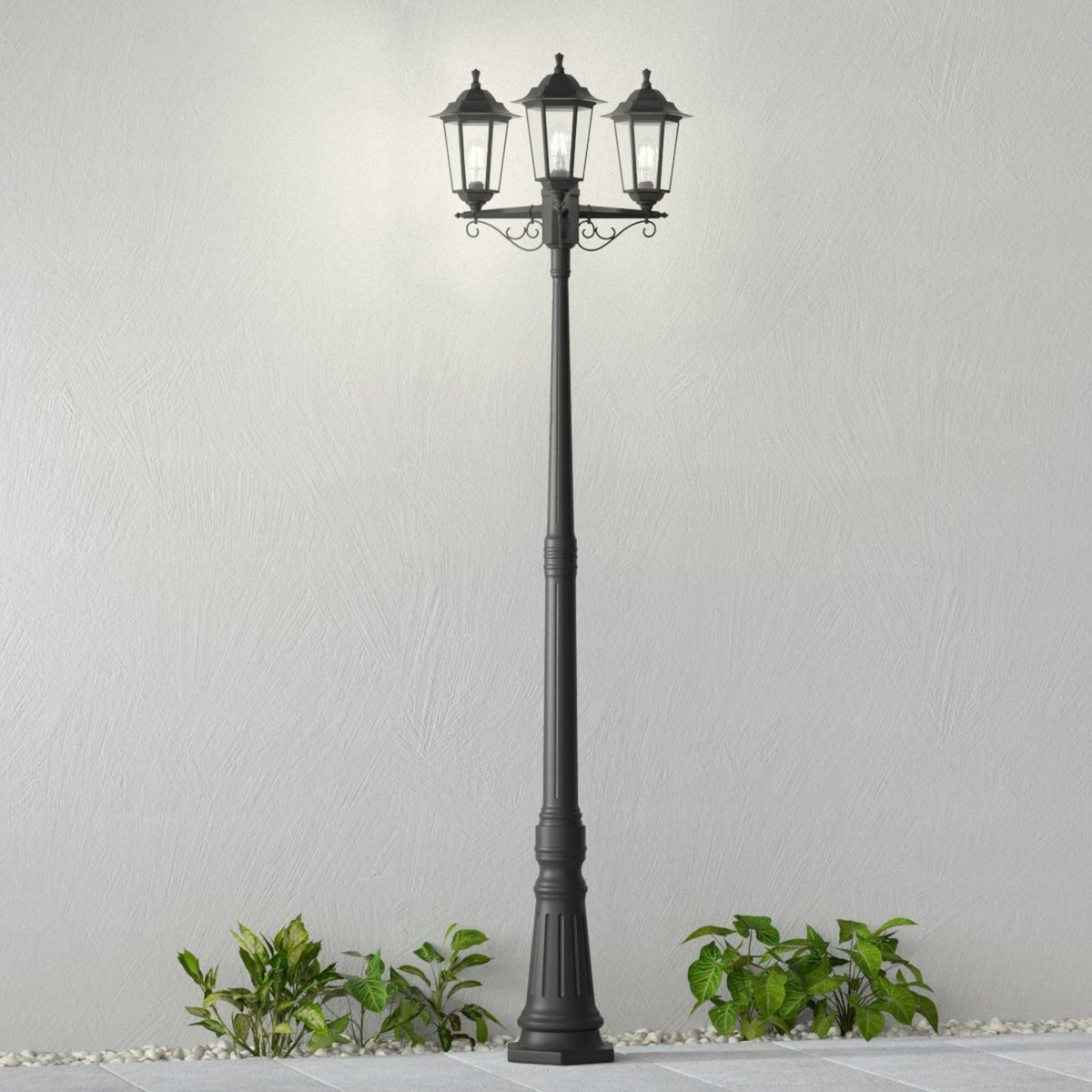 Lampadaire extérieur  antique, Nane noir (ral 9005), LINDBY