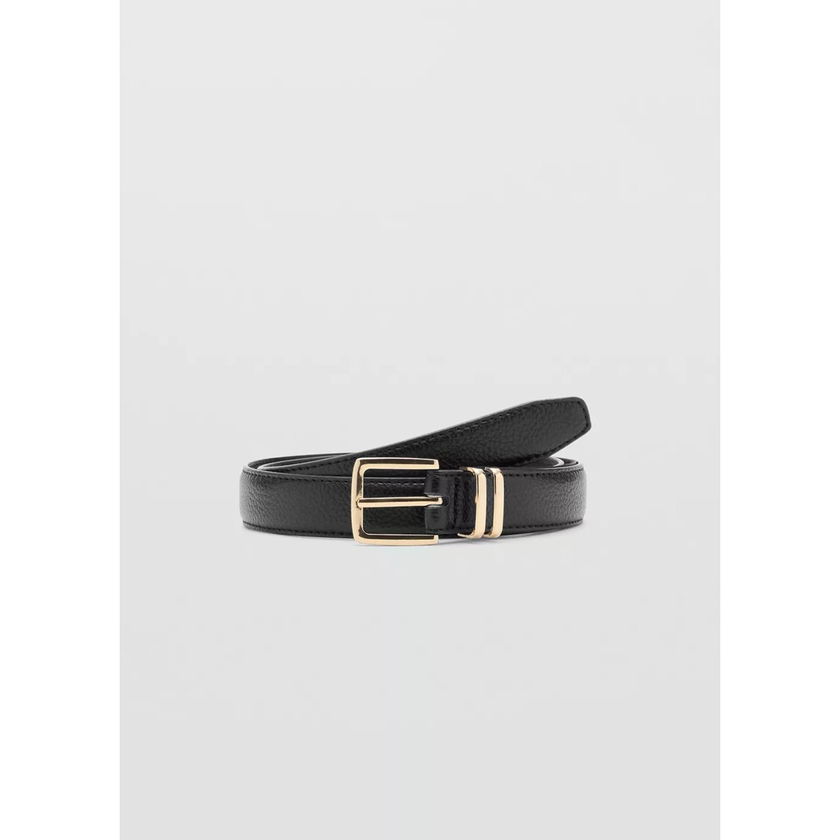 Ceinture boucle carrée noir, MANGO