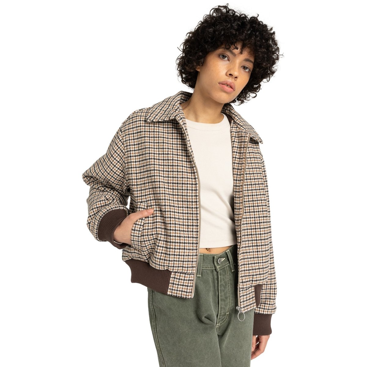 Veste bomber DOGTOOTH BOMBER W marron dogtooth java, ELEMENT