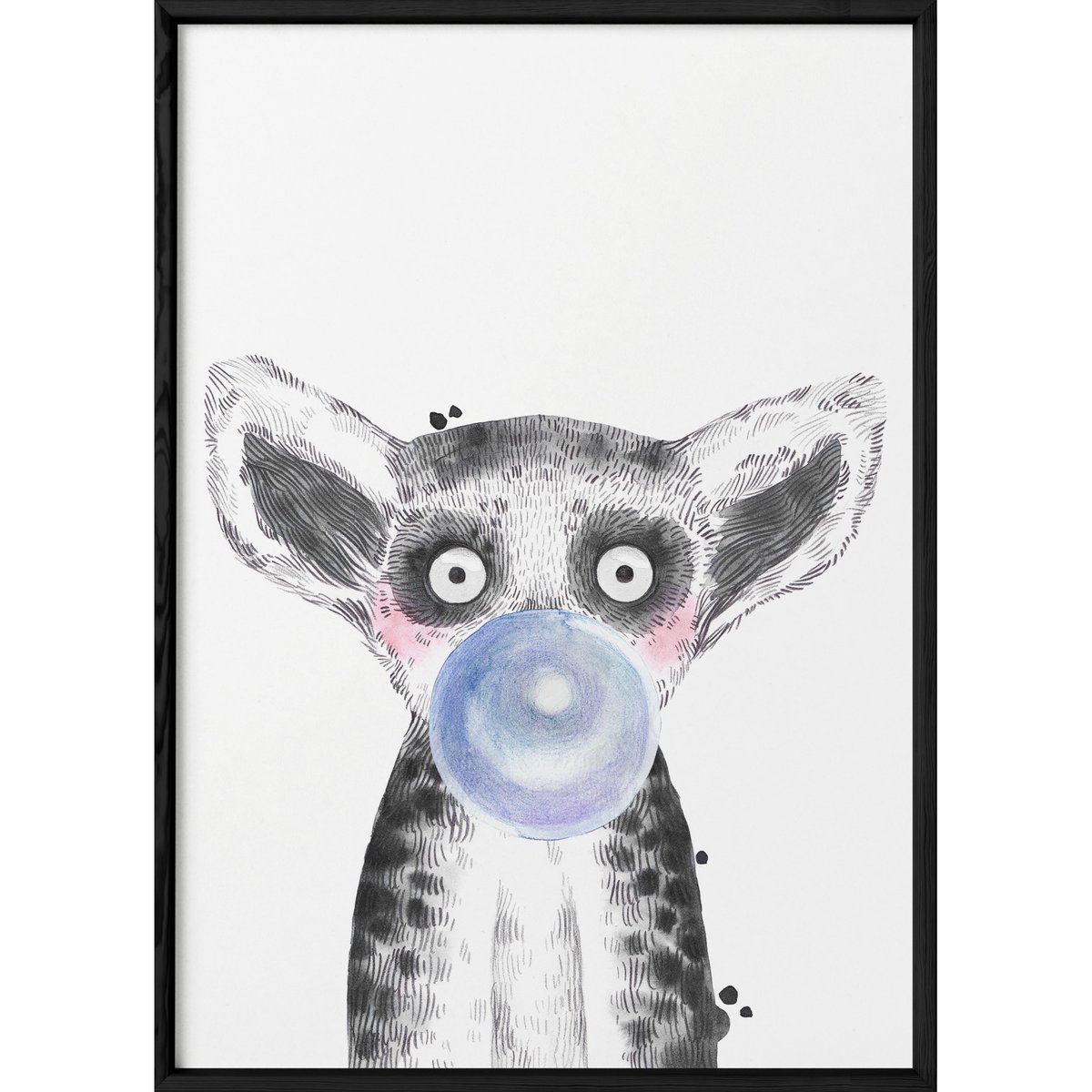 Affiche Bulle de Lémurien Bleue blanc, L'AFFICHERIE