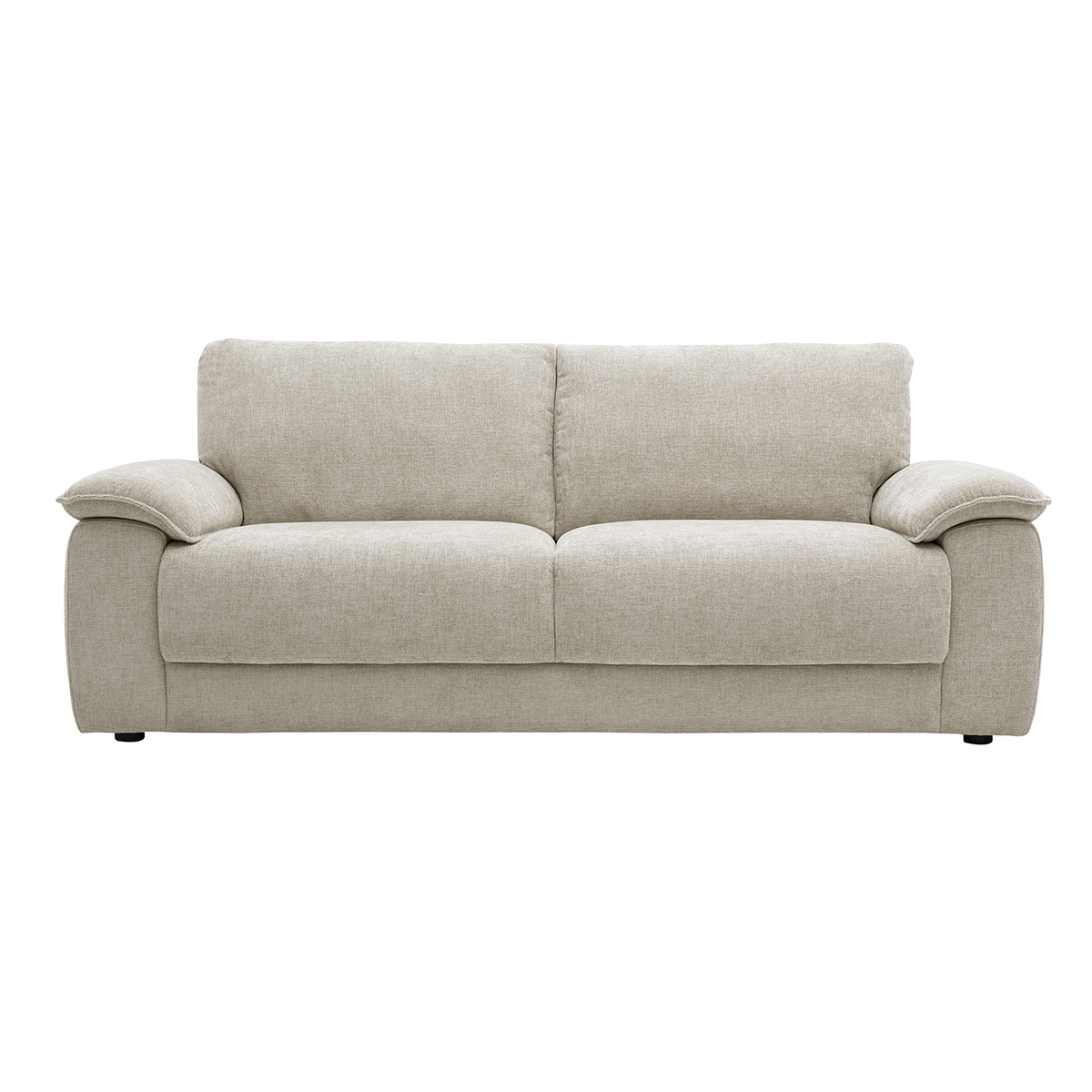 Canapé 3 places en tissu effet velours texturé beige LIVIO beige, MILIBOO
