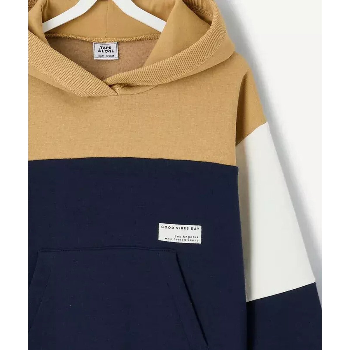 Kapuzen-Sweatshirt aus Molton im Colorblock-Design marine/camel, TAPE A L'OEIL
