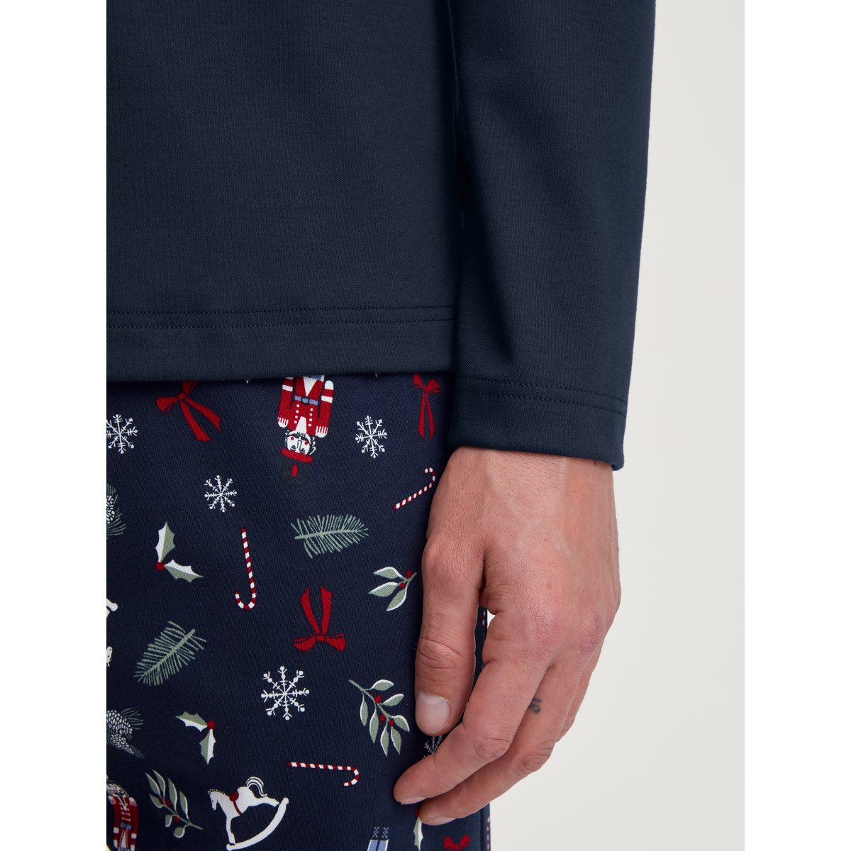 Pyjama manches longues Coton FAMILY & FRIENDS saphir bleu, CALIDA
