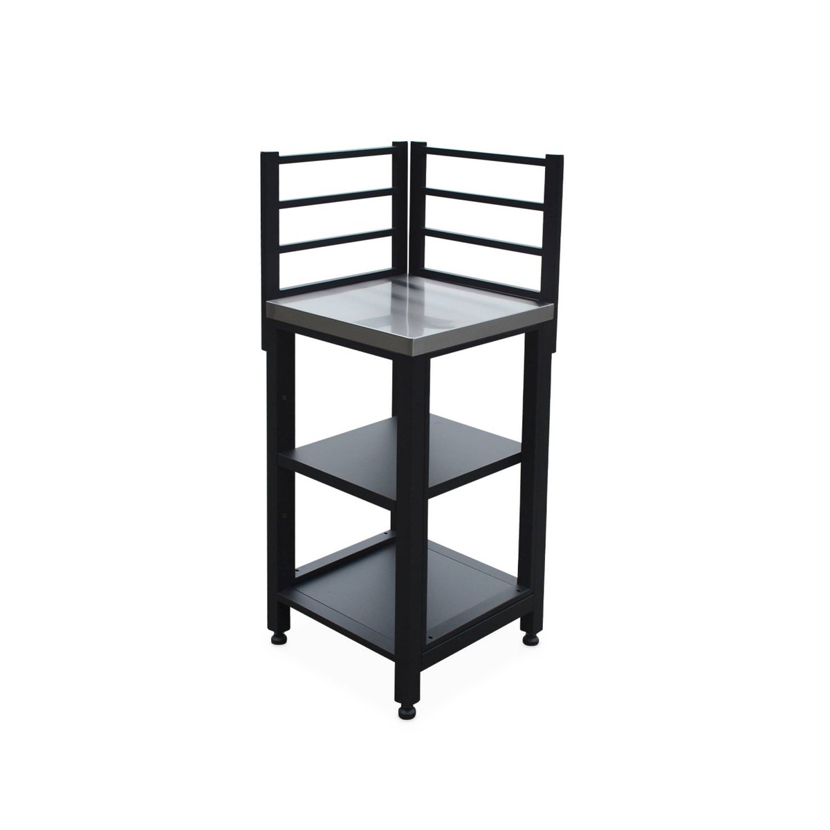 Module d'angle de cuisine extérieure acier 2 étagères L48,5 cm GRIMAUD noir, SWEEEK