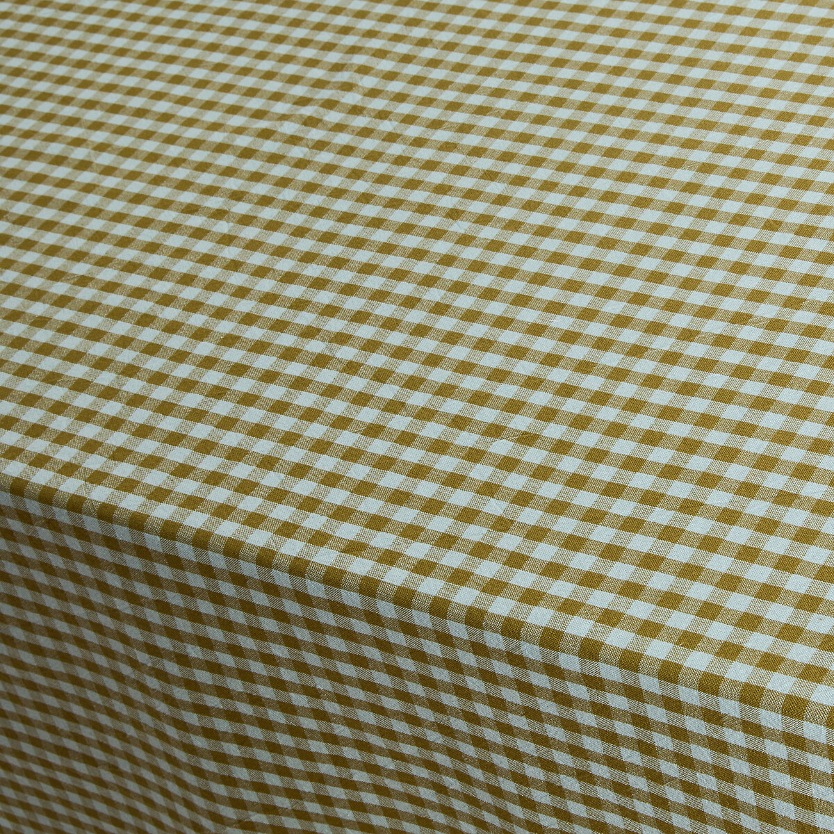Nappe à carreaux en coton tissé teint, BETHANY BICOLORE vert olive/opaline, LA REDOUTE INTERIEURS