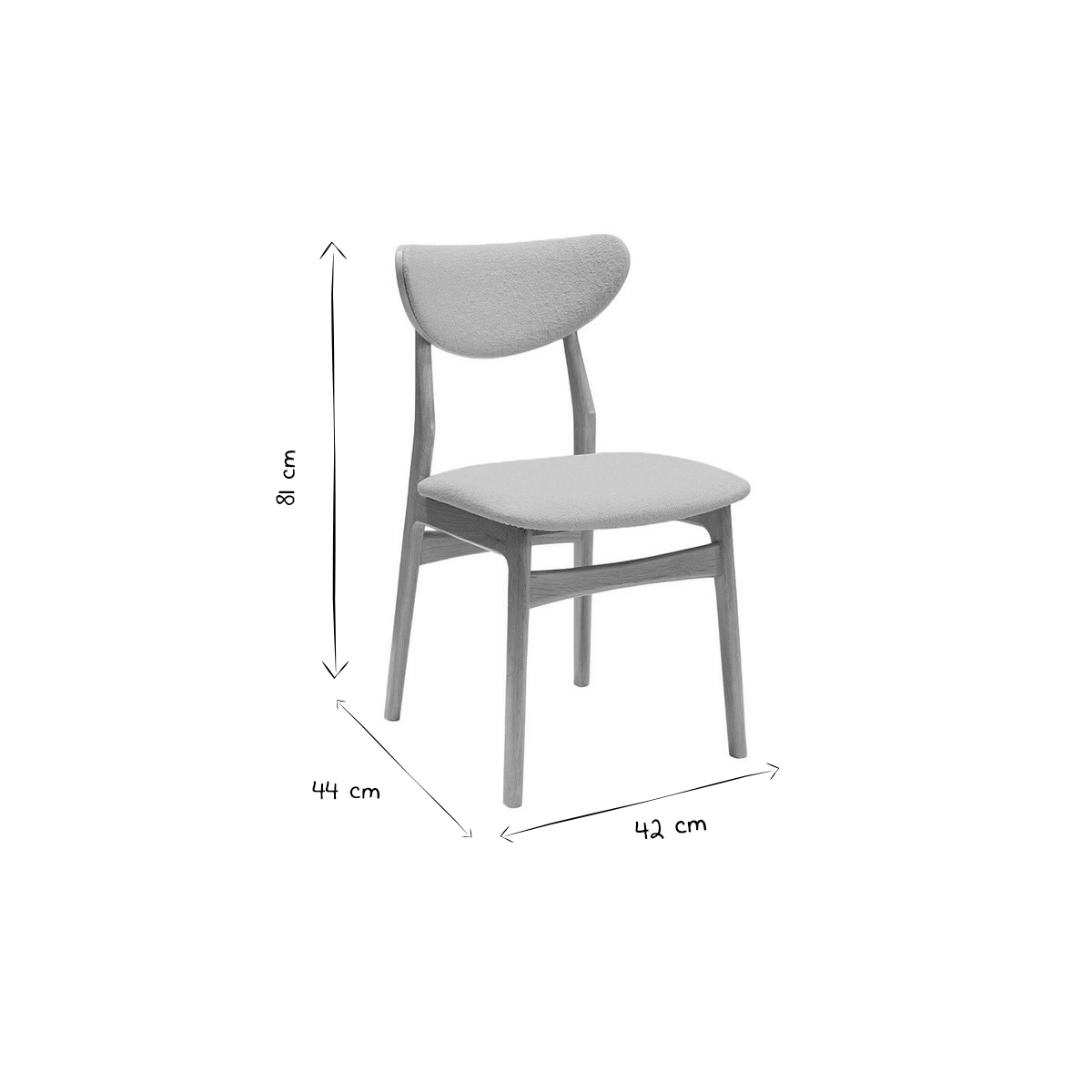 Chaises scandinaves chêne massif (lot de 2) MAYA chêne clair, MILIBOO