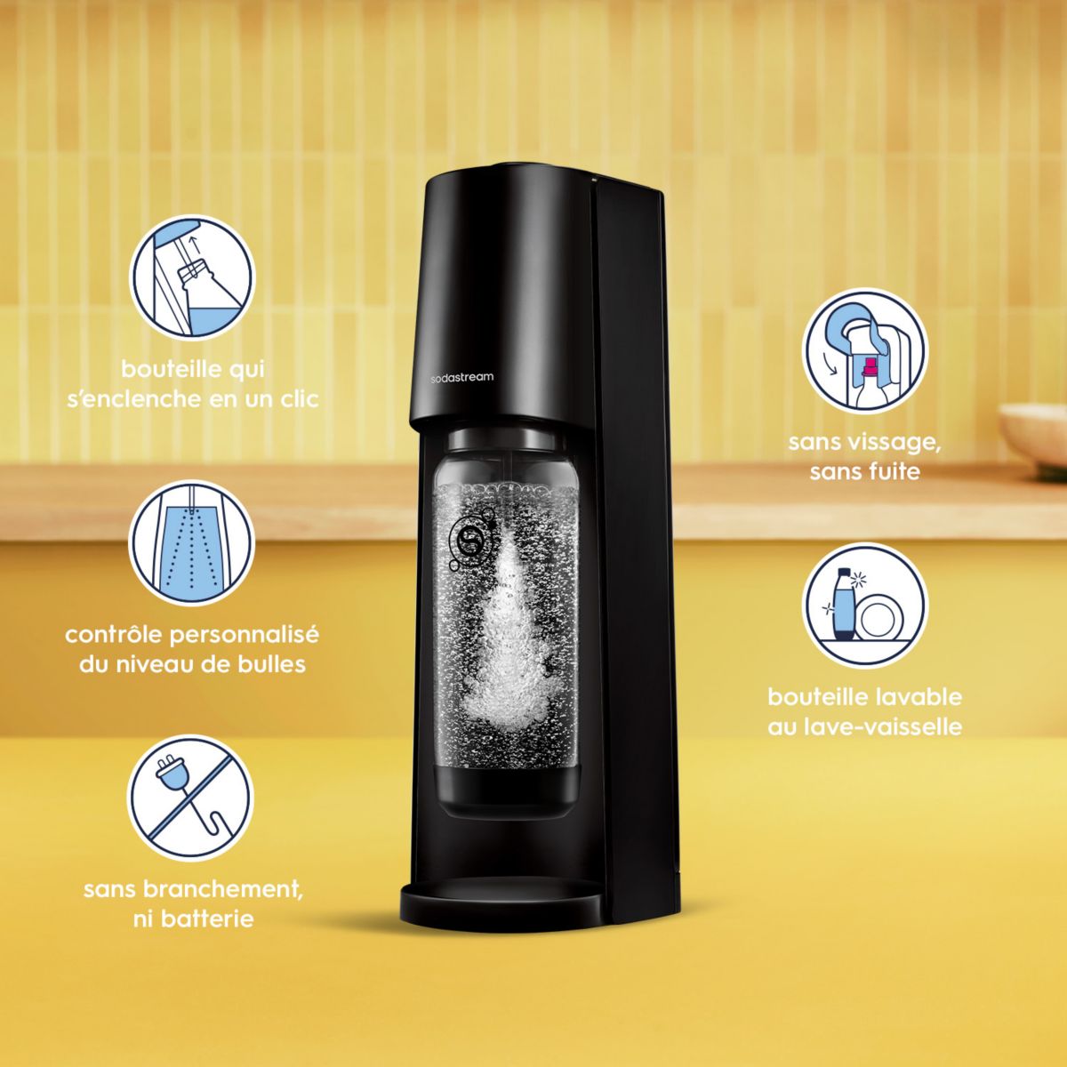 Machine à soda CLASSIC Noire couleur unique, SODASTREAM