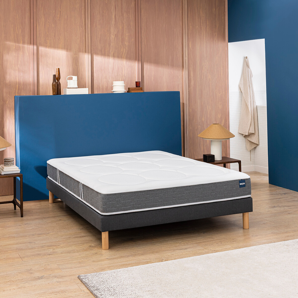 Materasso in schiuma HR + set di basi comfort bianco/grigio, BULTEX
