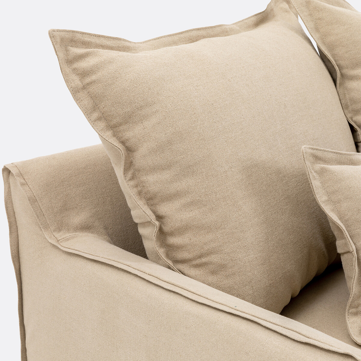 Sofá cama rinconero de 4 plazas, Comfort Bultex®, desenfundable, lino, ODNA natural, LA REDOUTE INTERIEURS
