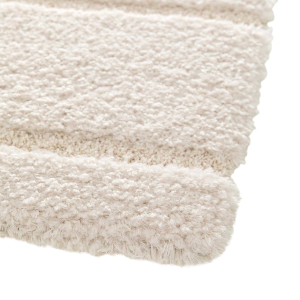 Tapis shaggy doux à relief géométrique  ORGANIC beige, THE DECO FACTORY