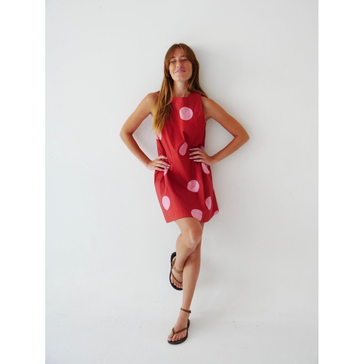 Robe courte à pois MACARENA bordeaux / rose, MINDTRAVELER