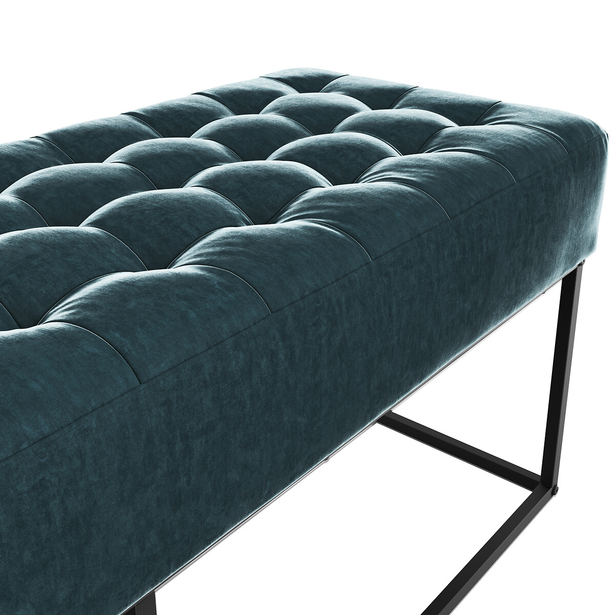 Brogan Button Tufted Chenille Dining Bench (120 cm) sapphire blue, SO'HOME