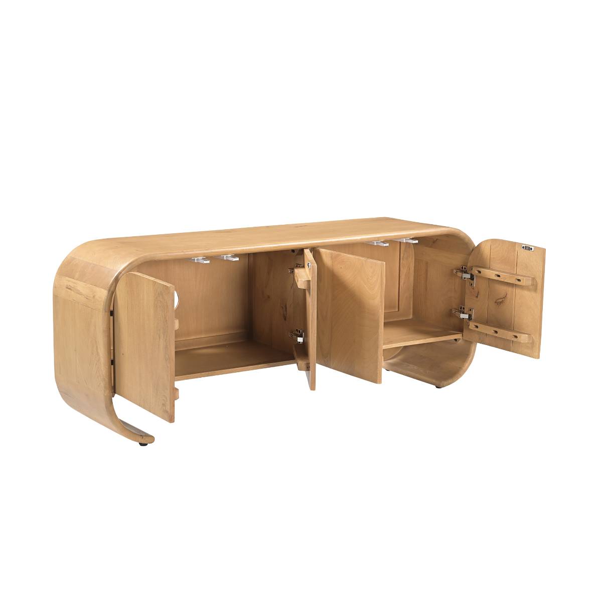 Meuble TV en bois de manguier CHAD bois clair, MADE IN MEUBLES