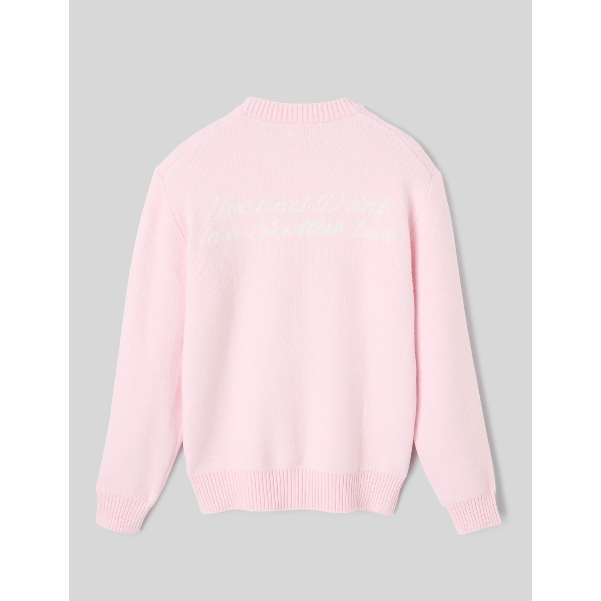 Pull jacquard dos rose pâle, BZB