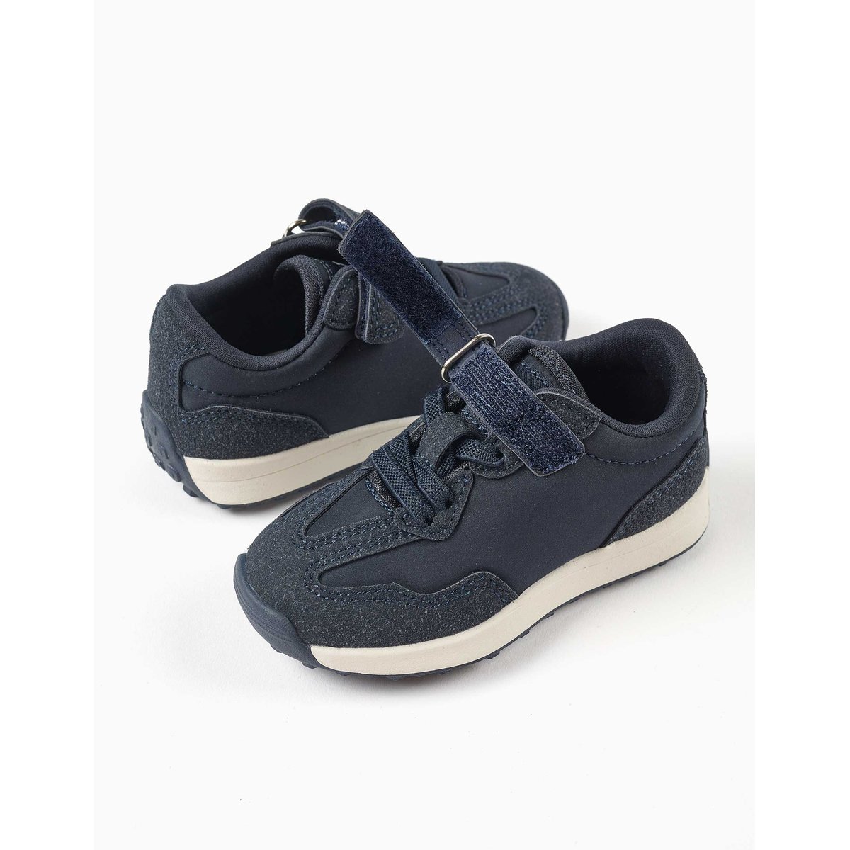 Baskets bi-matière avec semelle antidérapante bleu, ZIPPY