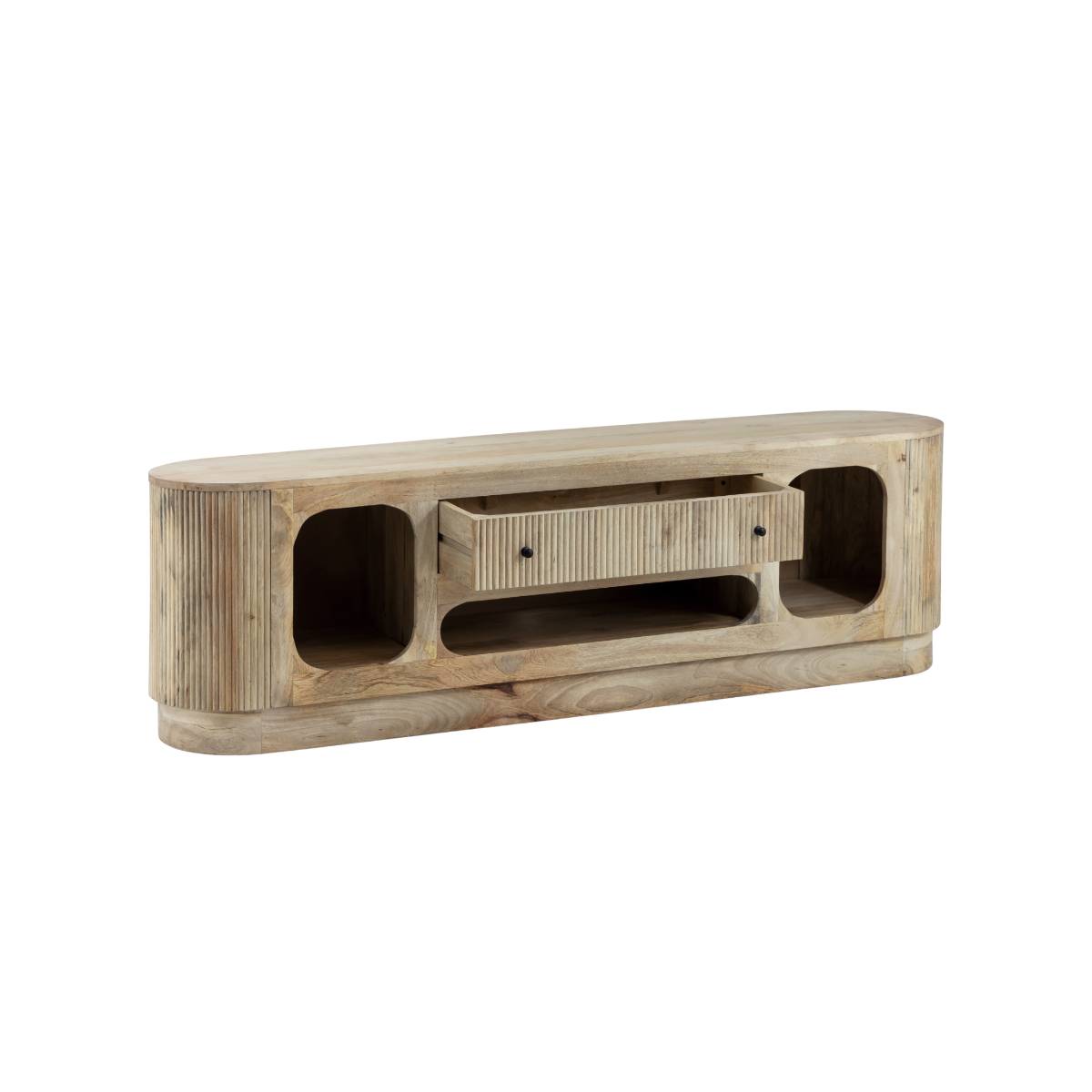 Meuble TV en bois de manguier AMARA blanc, MADE IN MEUBLES