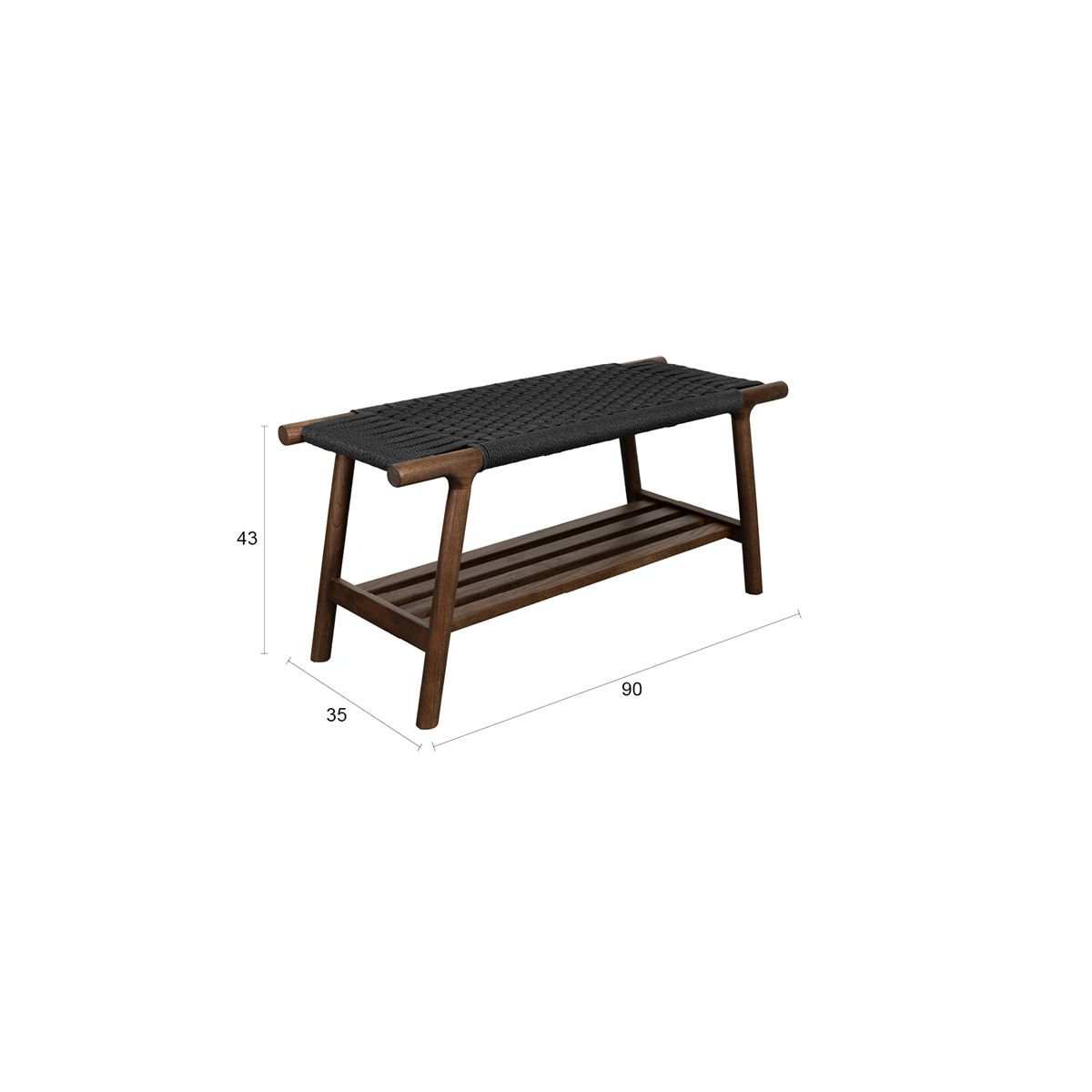 Banc en bois, KINTARO noir, DUTCHBONE