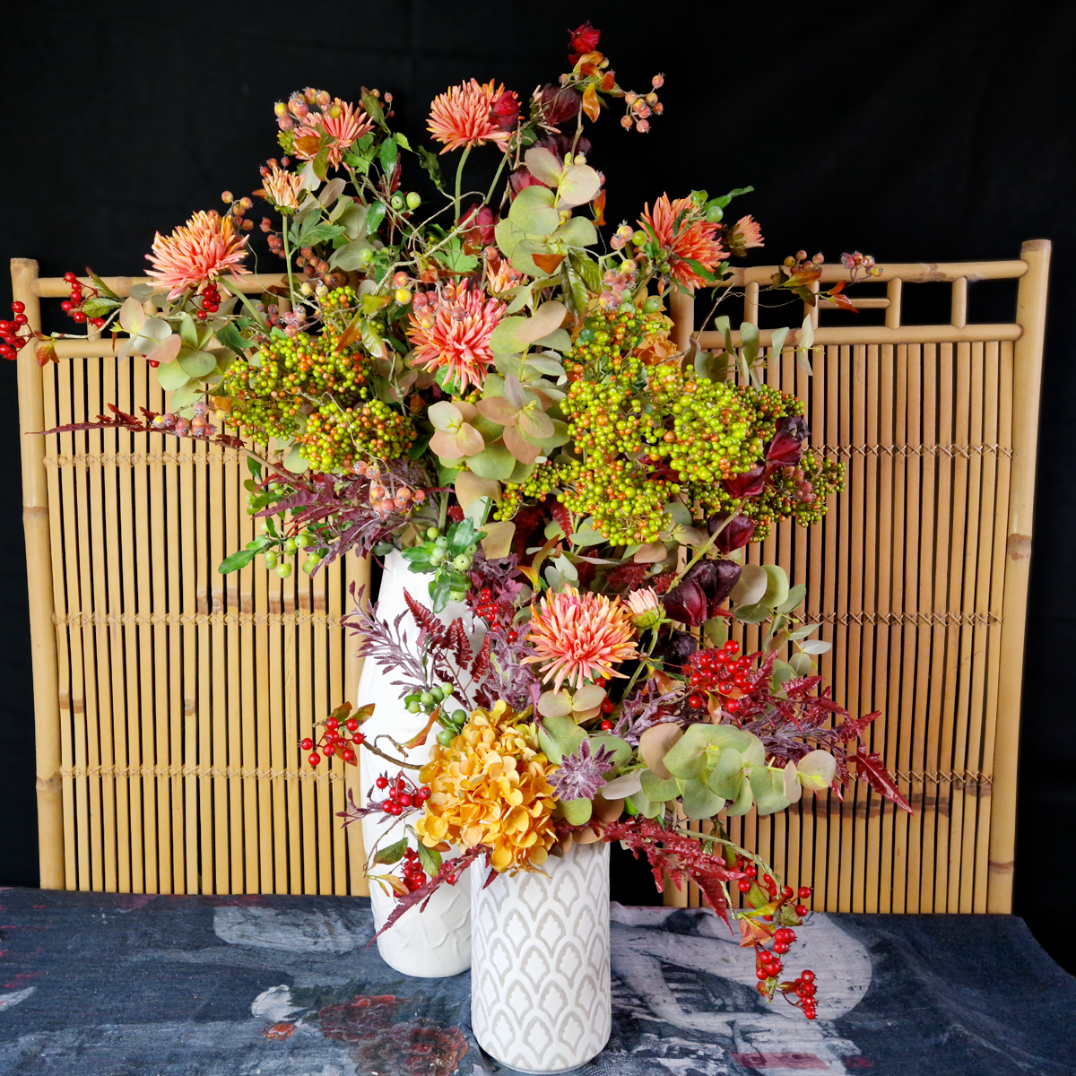 Tige de physalis artificielle H54 bordeaux, SIA DECO