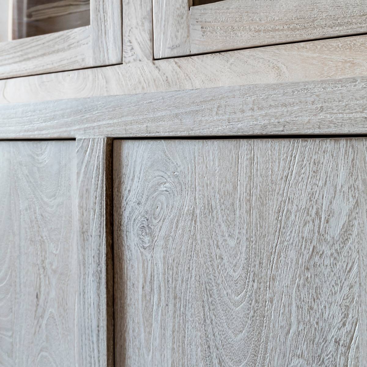 Vaisselier en bois de manguier ALISON blanc, MADE IN MEUBLES 