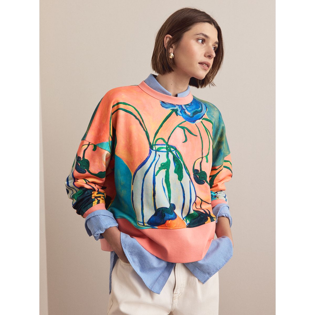 Sweat imprimé elizabeth power sous licence rose, NEXT