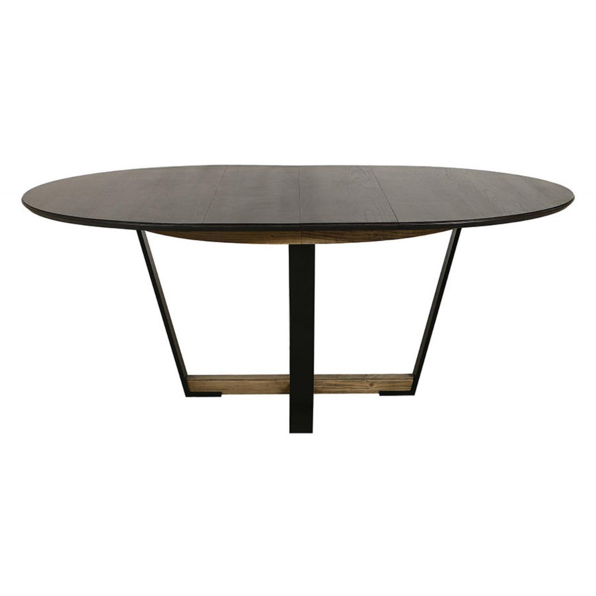 Table ronde 2 allonges - LAZARE noir, INTERIOR'S