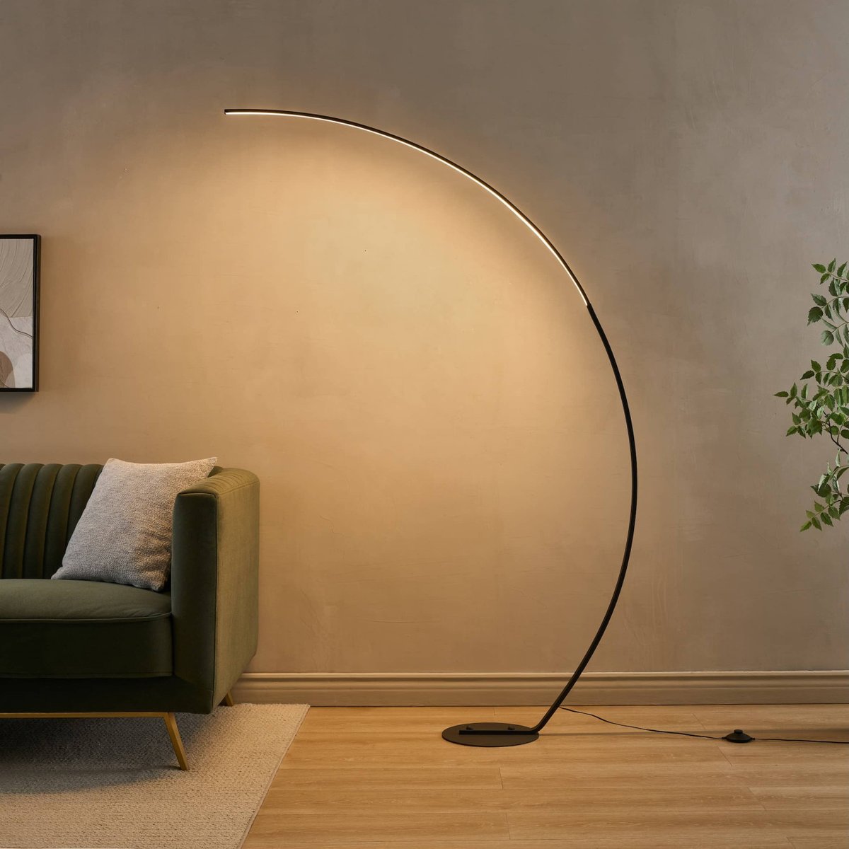 Lampadaire LED design incurvé - THALIA noir, KOSILUM
