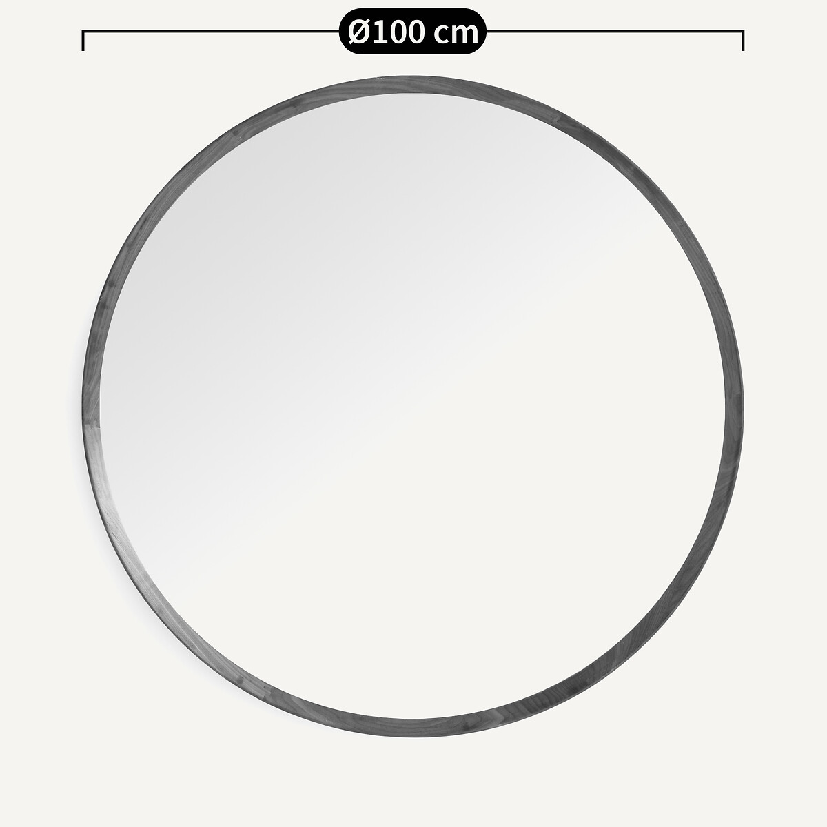 Orion Round Mirror in Solid Walnut with Diameter 100cm walnut, AM.PM