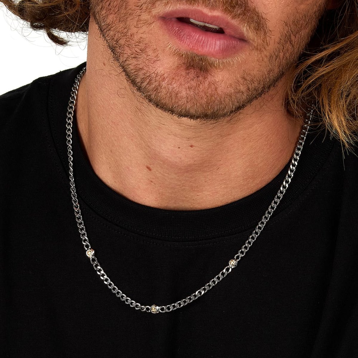 Collier en acier, émail BASIC argent, SECTOR NO LIMITS