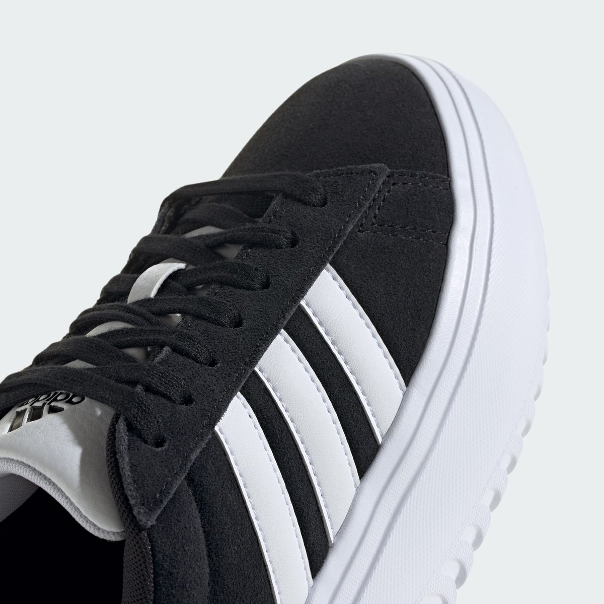Baskets cuir Grand Court Platform Suede noir/blanc, ADIDAS SPORTSWEAR