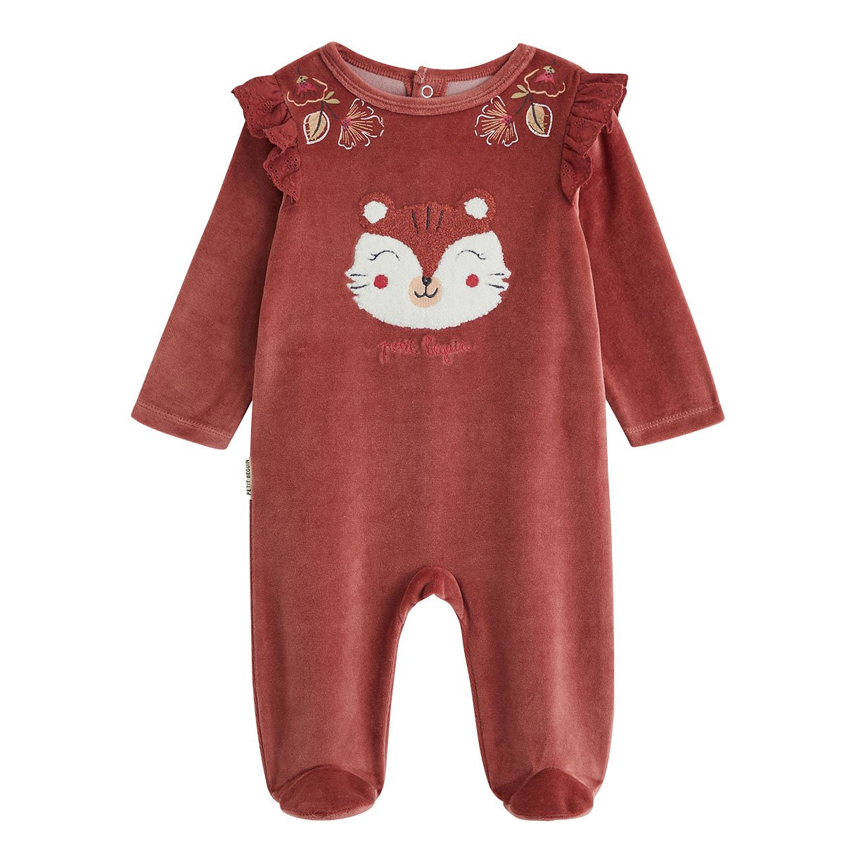 Lot de 2 pyjamas bébé en velours Léa rose, PETIT BEGUIN
