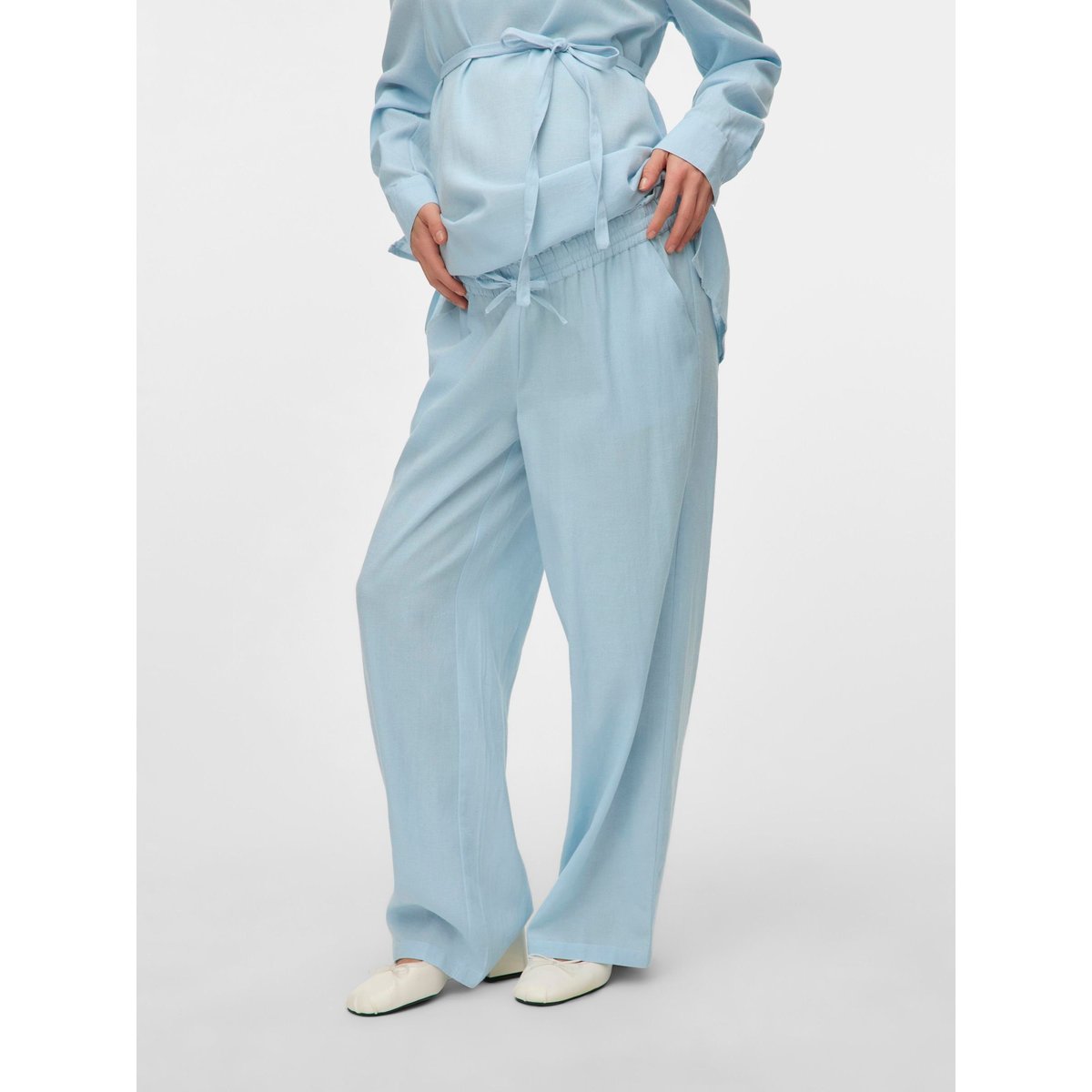 Pantalon À Jambe Large turquiose - niagara mist 1, MAMA LICIOUS