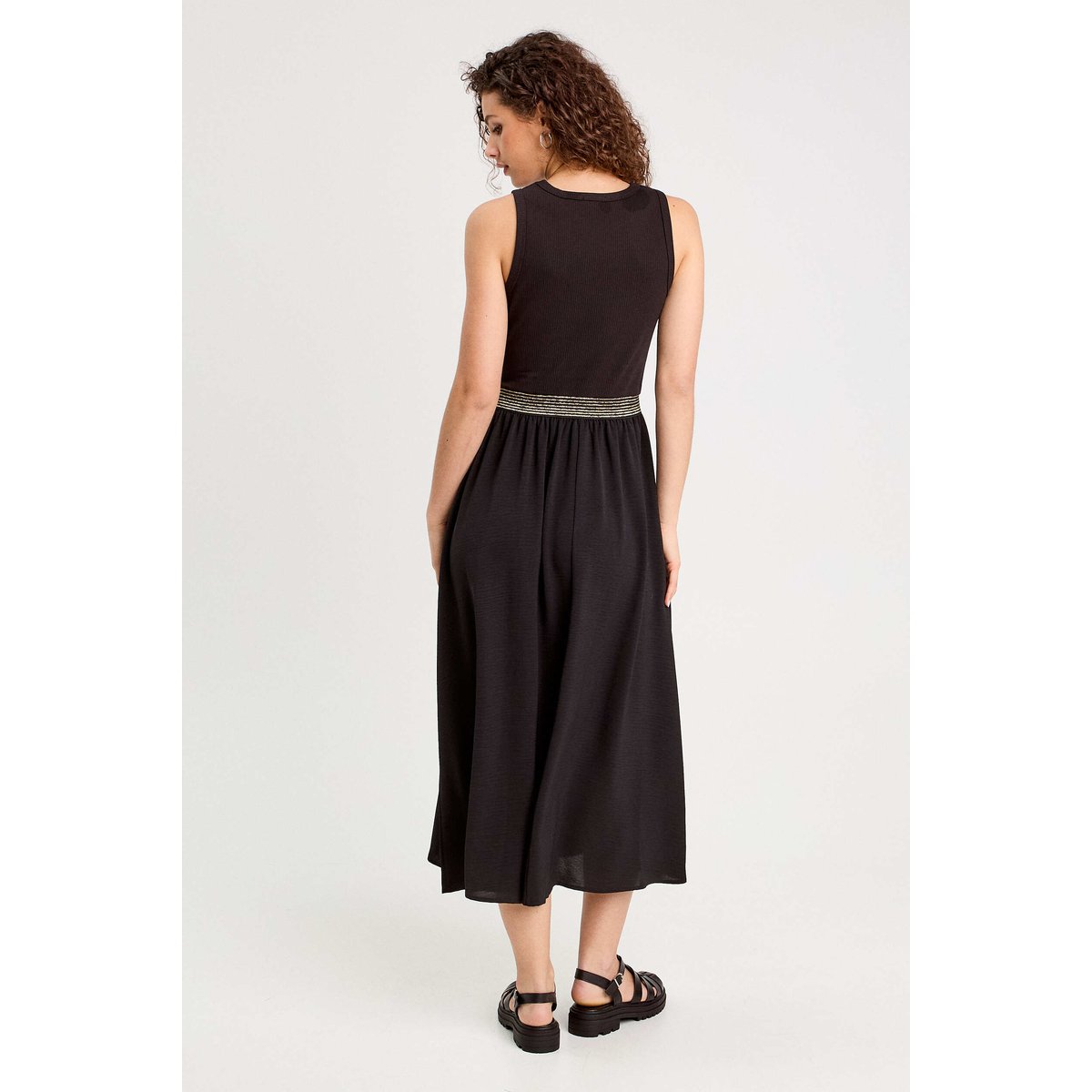 Robe longue effet 2-en-1 noir, CACHE CACHE