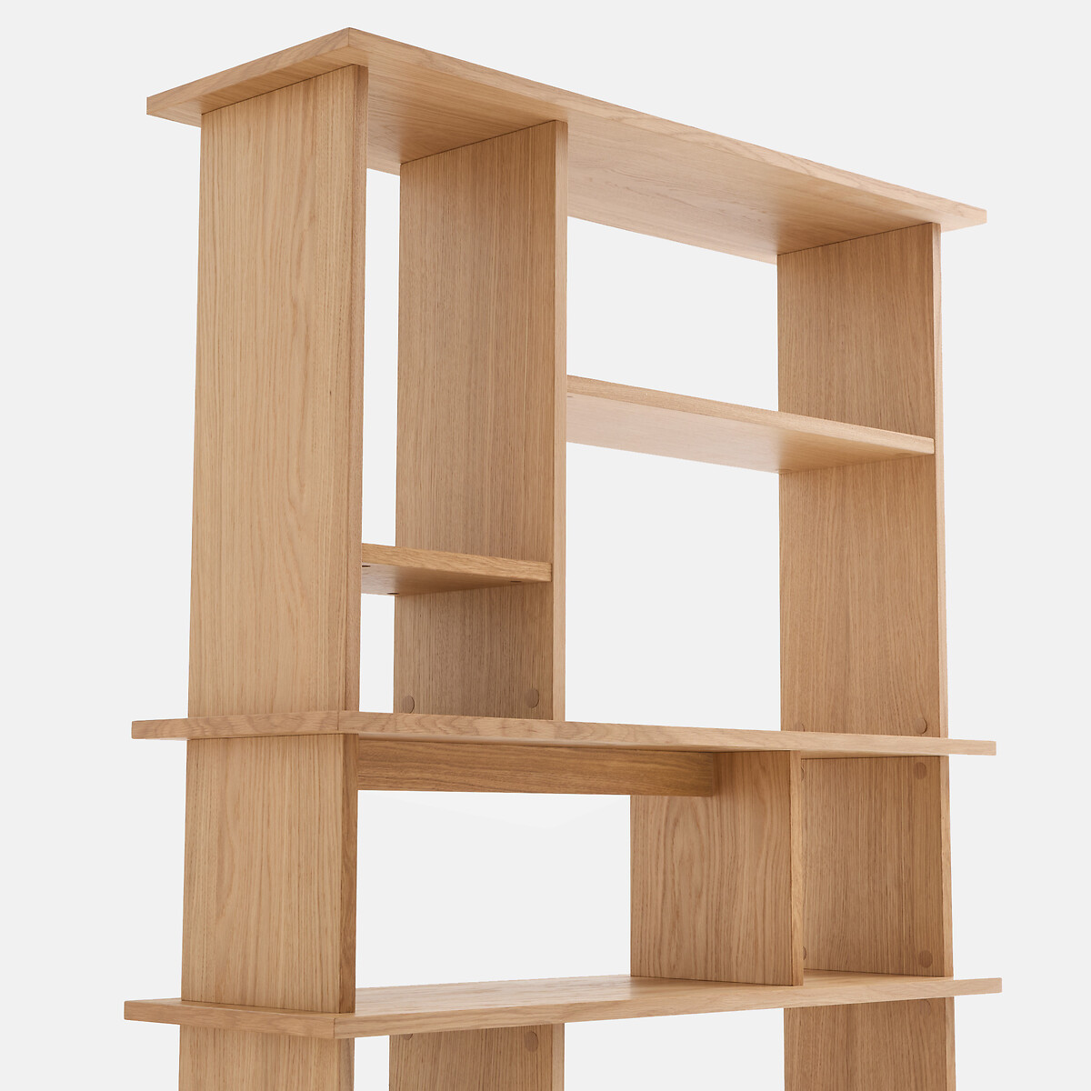 Asymmetrische boekenkast, eikenfineer, 12 nissen, hoogte 180 cm, ABAC eikkleur, LA REDOUTE INTERIEURS