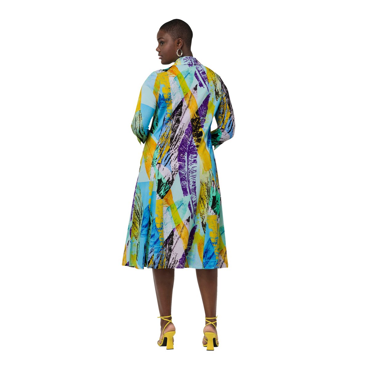 Robe en tissu fluide slinky. Décolleté en V pistache, ULLA POPKEN