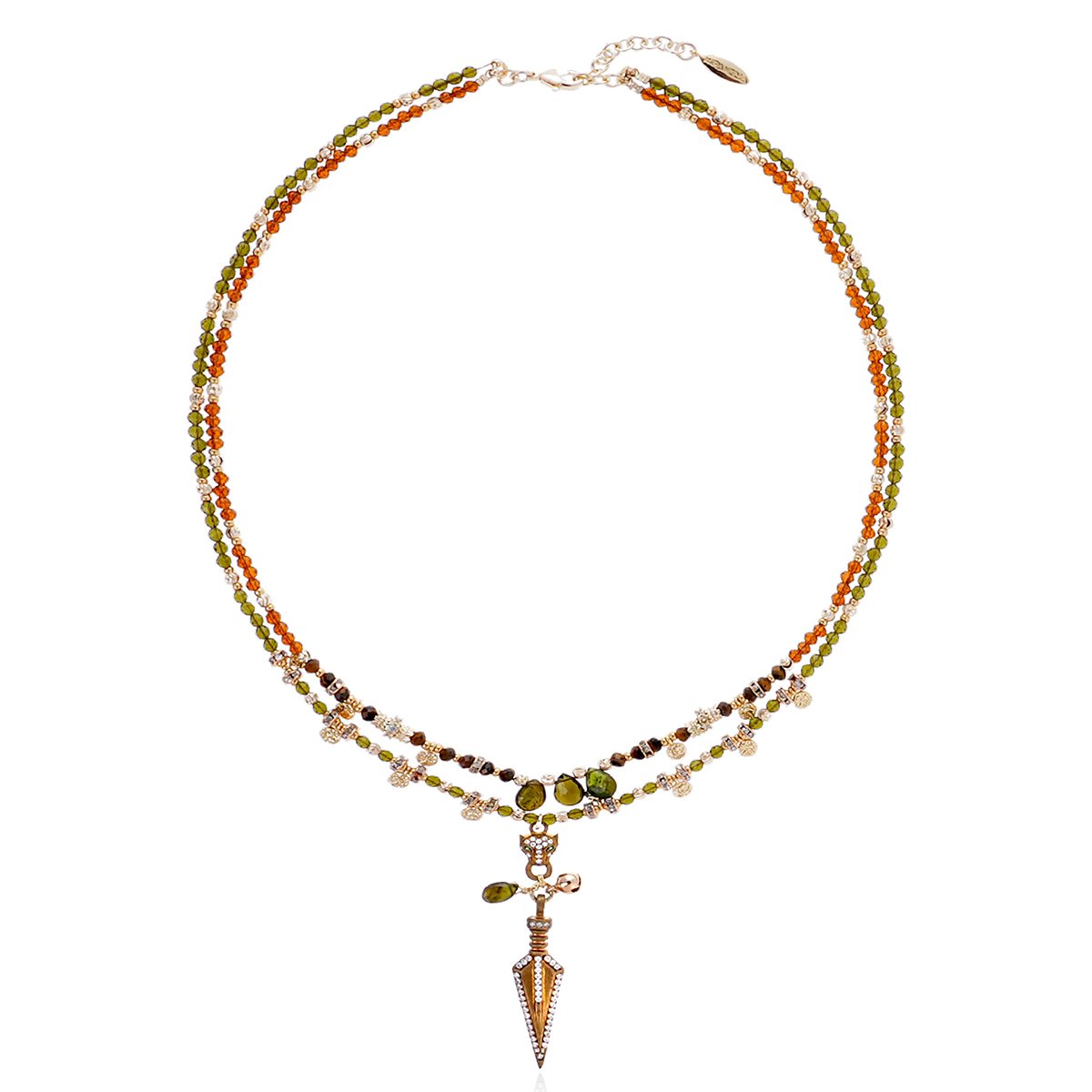 Collier multirang perles avec pendentif PINTOR ambre, HIPANEMA