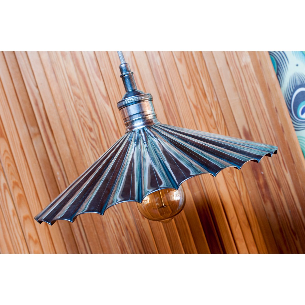 Suspension en laiton cannelé JADE argent, PRODUIT INTERIEUR BRUT