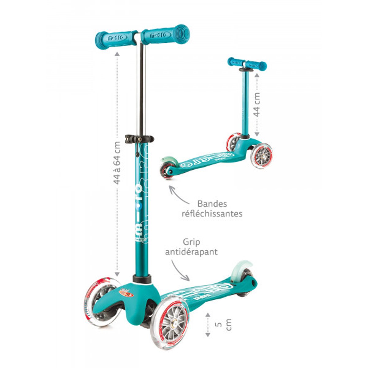 Mini Micro Deluxe LED - Marine rouge, MICRO MOBILITY