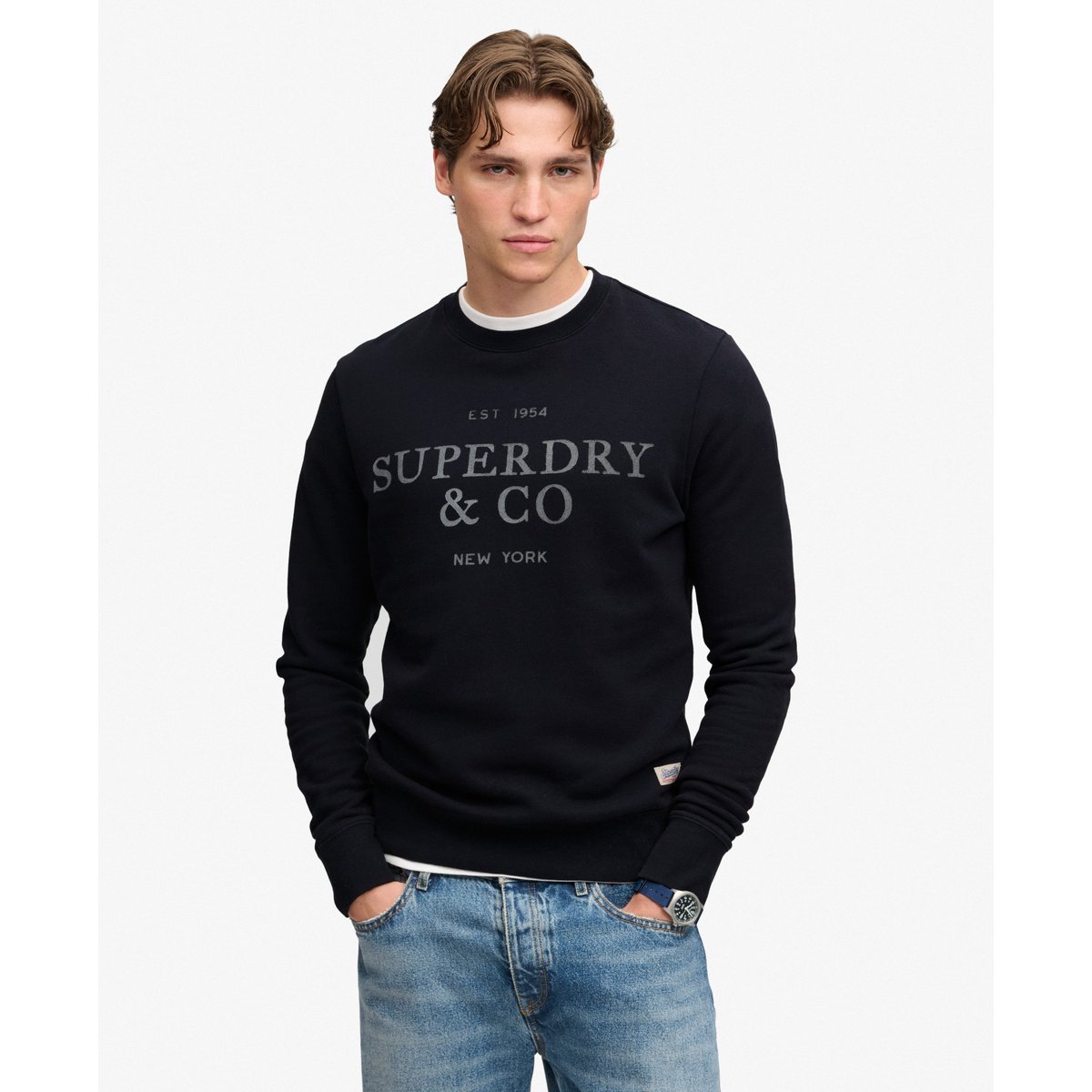 Sweat 1954 Company Coupe Décontractée bleu marine foncé, SUPERDRY