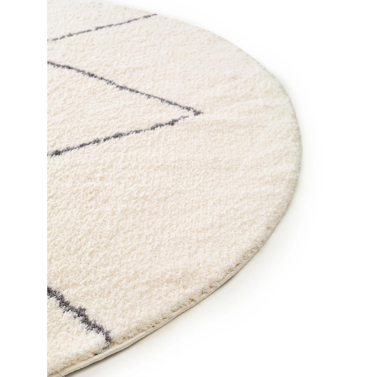 Tapis rond à poils longs BENNO crème, BENUTA