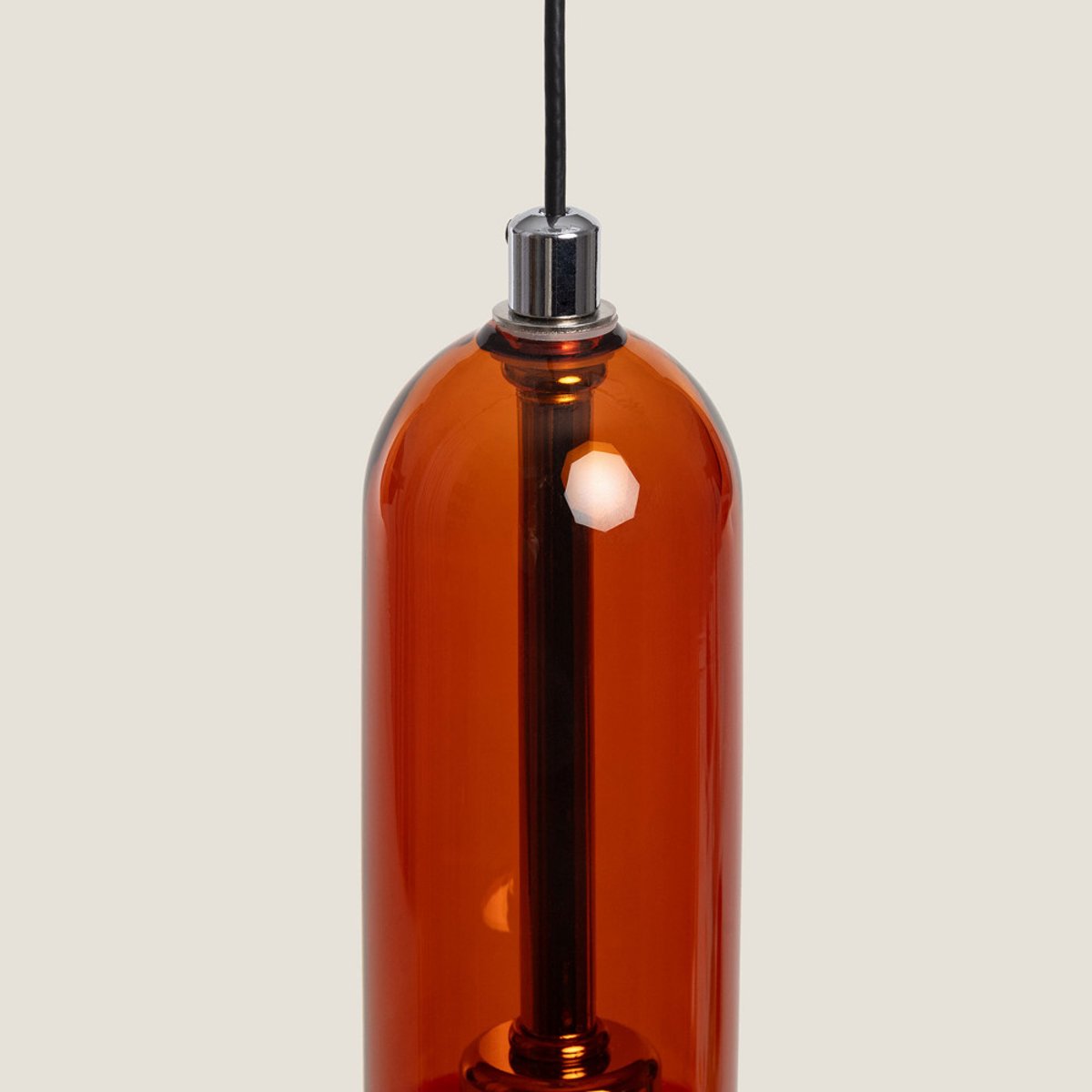 Suspension en verre avec LED intégrée 15cm- TIMO orange, DRAWER