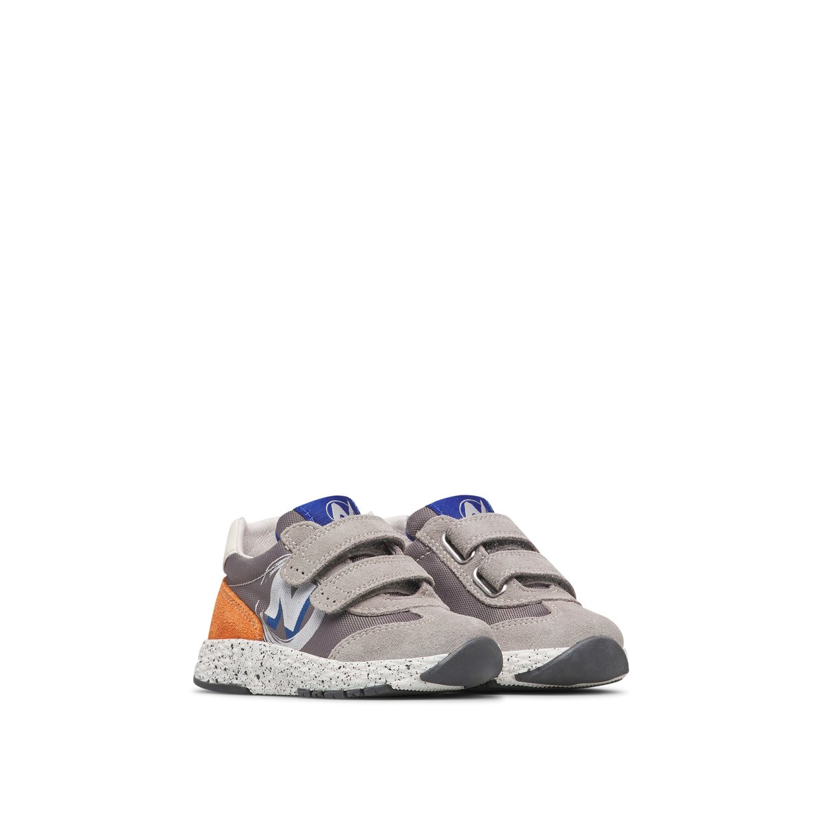 Sneakers en cuir et tissu JESKO 2 VL. gris-blanc-orange, NATURINO