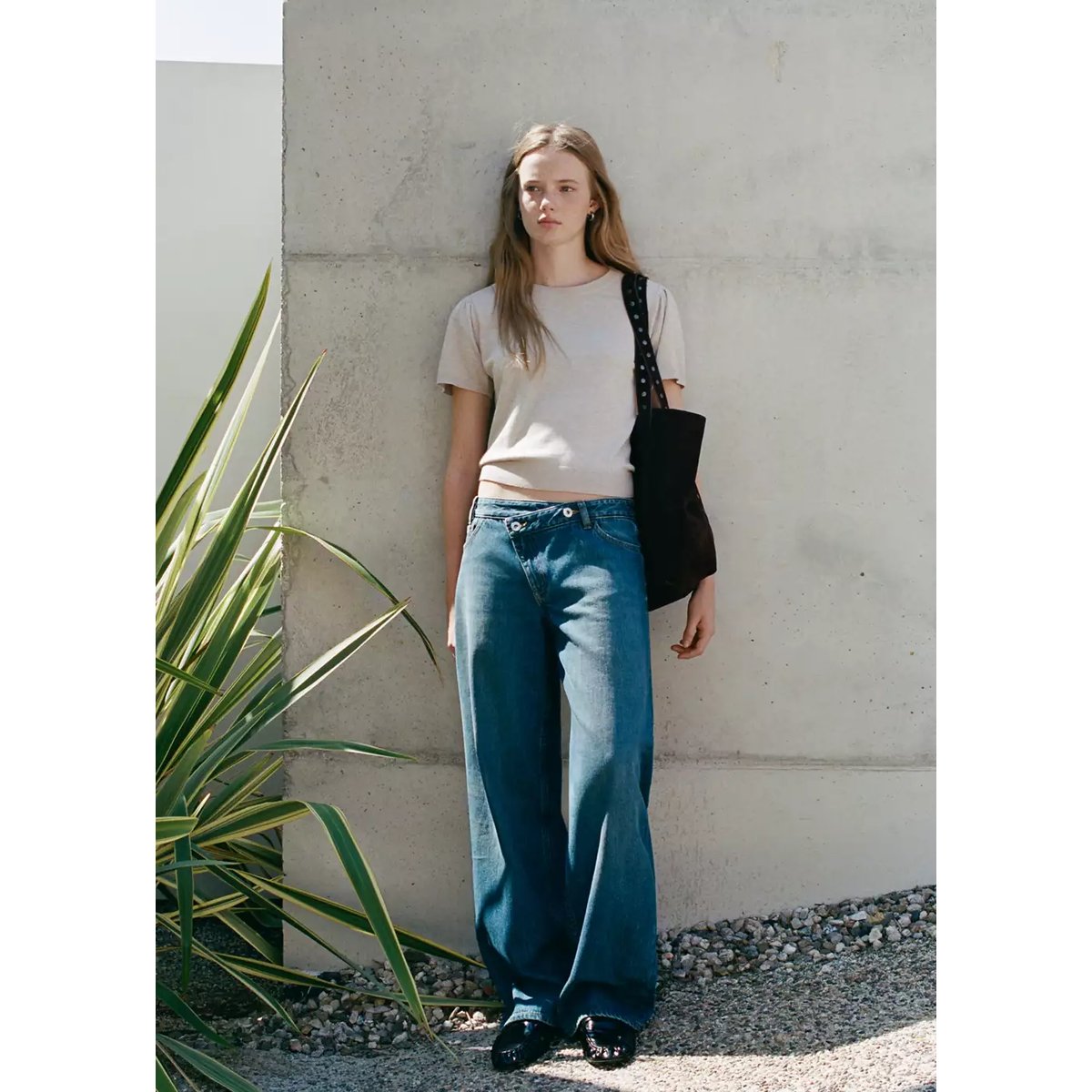 Pull en maille à manches courtes sable, MANGO TEEN
