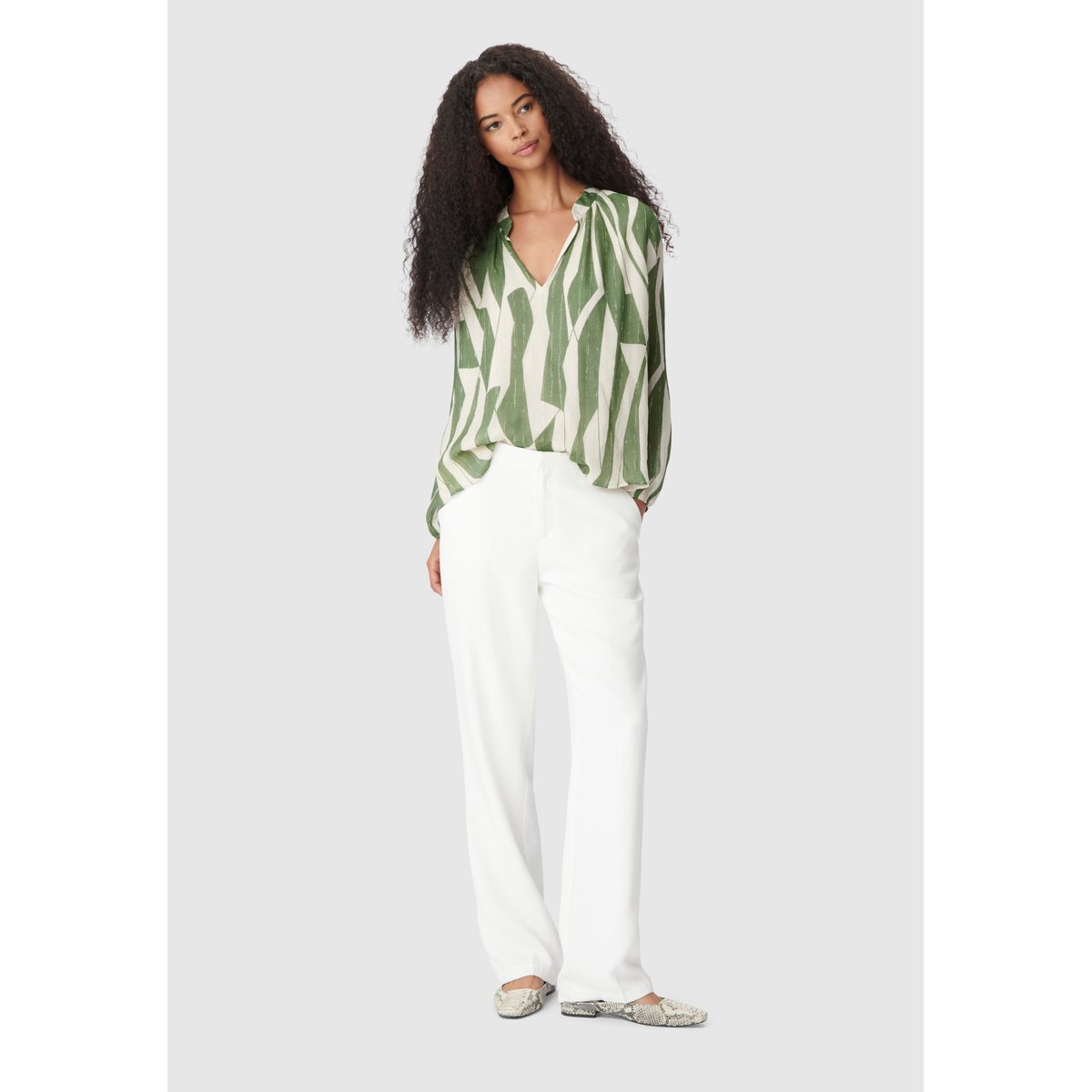 Blouse loose imprimée smock green, IKKS